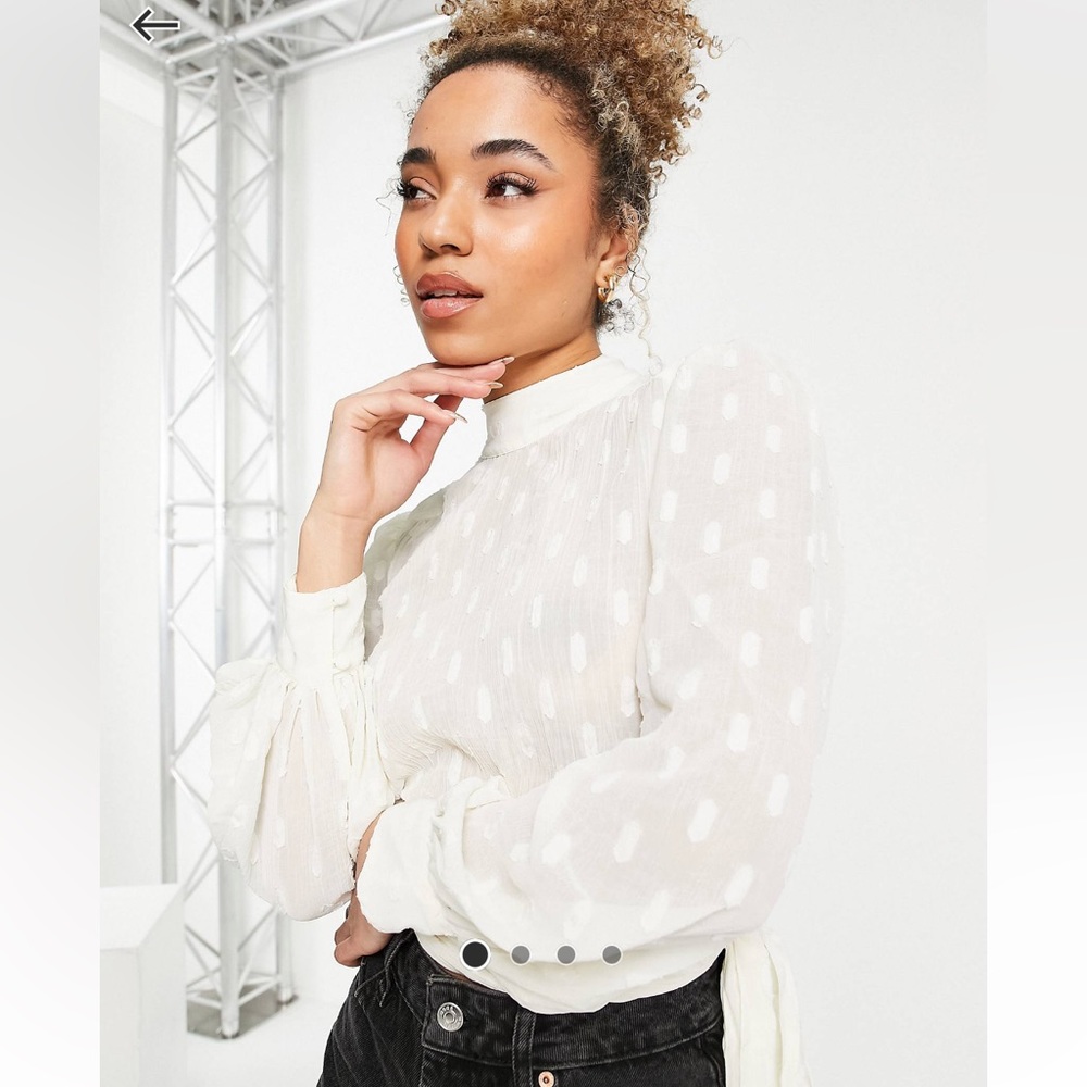 NWT high neck top with tie